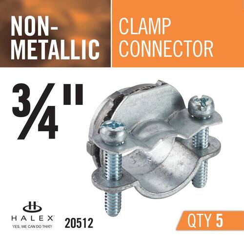 Non-Metallic (NM) Twin-Screw Clamp Connectors 3/4 in. (5-Pack)