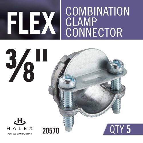 Flexible Metal Conduit (FMC) Combination Clamp Connector Standard Fitting 3/8 in. (5-Pack)