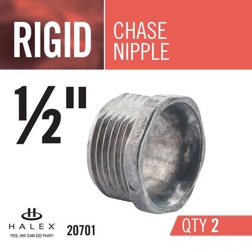 Rigid Chase Conduit Nipple 1/2 in. (2-Pack) Male