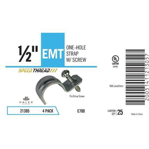 EMT Speed Thread Strap 1/2 in. 1-Hole (4-Pack)