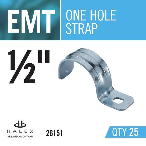 Standard Fitting Electrical Metallic Tube (EMT) Straps 1/2 in. 1-Hole (25-Pack)