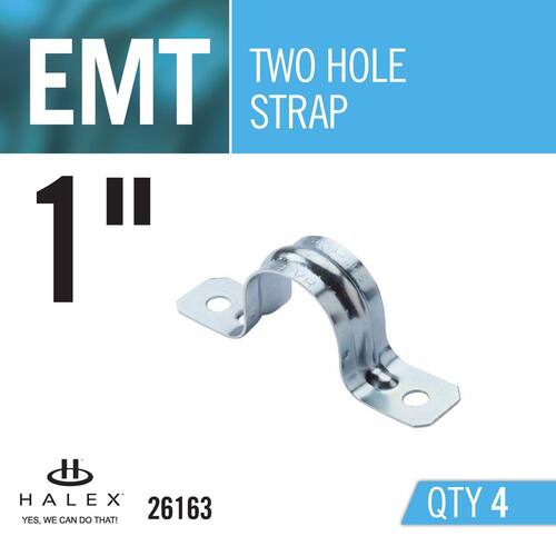 Standard Fitting Electrical Metallic Tube (EMT) Straps 1 in. 2-Hole (4-Pack)