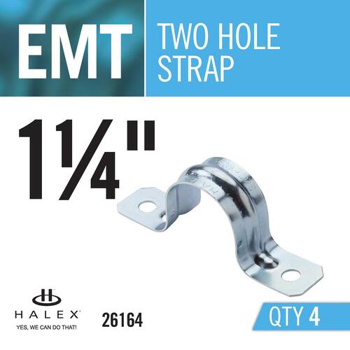 Standard Fitting Electrical Metallic Tube (EMT) Strap 1-1/4 in. 2-Hole (4-Pack)