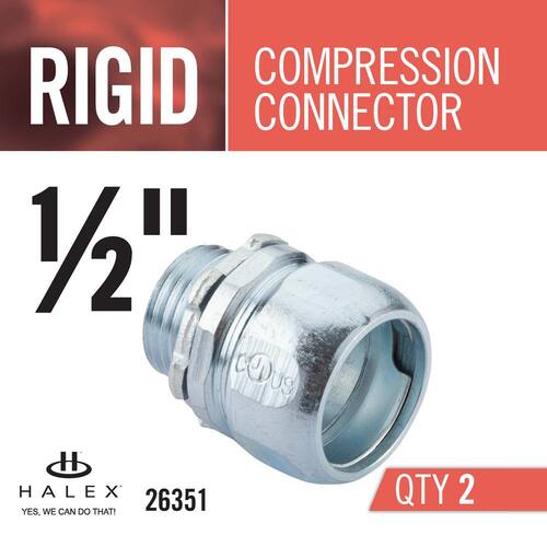 Rigid Compression Connector 1/2 in. (2-Pack) Male