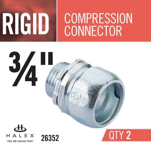 Rigid Threadless Compression Conduit Connectors 3/4 in. (2-Pack)