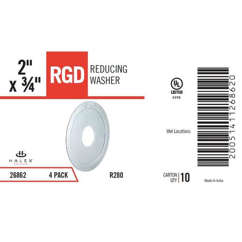 Rigid Conduit Reducing Washers 2 in. x 3/4 in. (4-Pack)