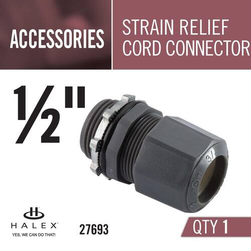 ACC Non-Metallic Strain Relief Cord Connector 1/2 in.