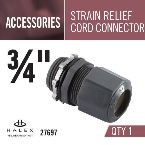 ACC Non-Metallic Strain Relief Cord Connector 3/4 in.