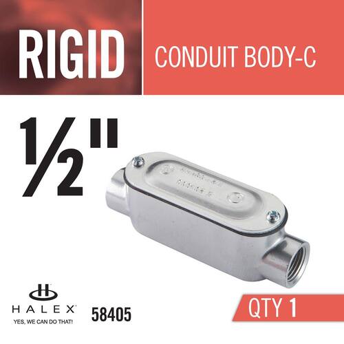 Rigid Type C Conduit Body with Cover and Gasket 1/2 in.