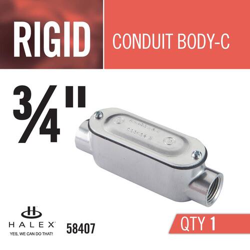 Rigid Threaded Aluminum Conduit Body 3/4 in.