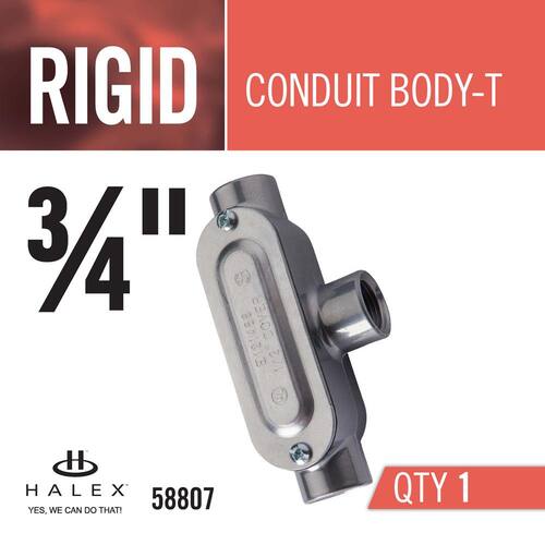 Rigid Type-T Threaded Conduit Body 3/4 in.