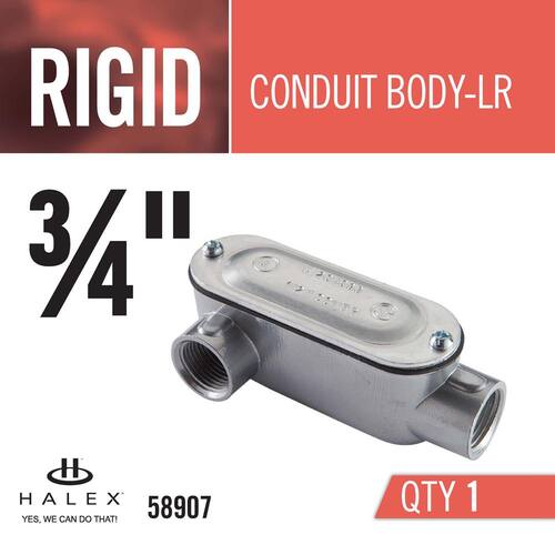 Rigid Type-LR Threaded Conduit Body 3/4 in.