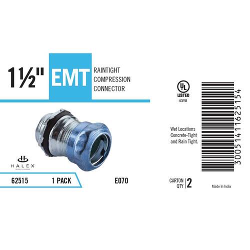 Electrical Metallic Tube (EMT) Rain Tight Connector 1-1/2 in. Male