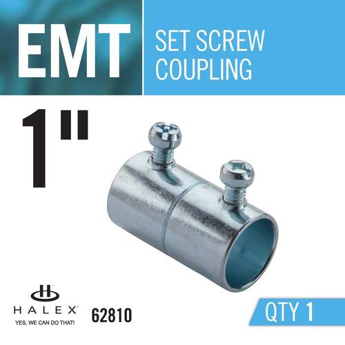 Electric Metallic Tube (EMT) Set-Screw Coupling 1 in.