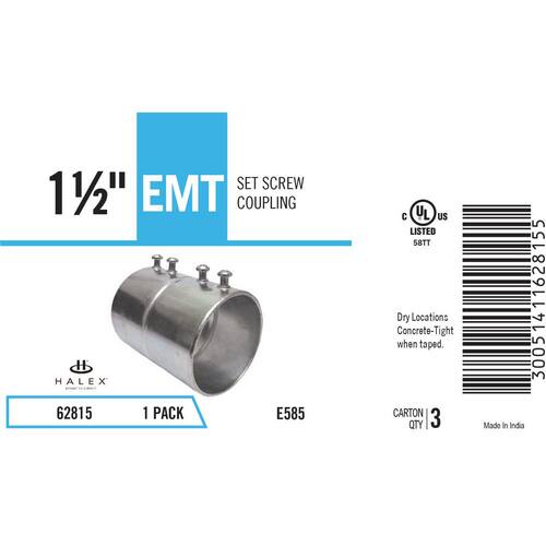 Electrical Metallic Tube (EMT) Set-Screw Coupling 1-1/2 in.