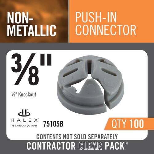 Knockout Non-Metallic Push-In Connector 3/8 in. x 1/2 in. (100-Pack)