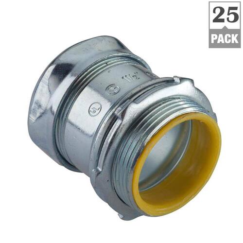 Electrical Metallic Tube (EMT) Compression Connectors with Insulated Throat 1/2 in. (25-Pack) Male