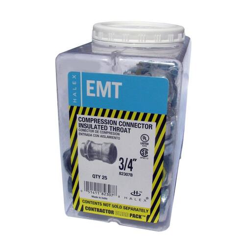 Electrical Metallic Tube (EMT) Compression Connectors with Insulated Throat 3/4 in. (25-Pack)