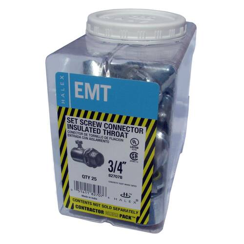 Electrical Metallic Tube (EMT) Set-Screw Compression Connectors with Insulated Throat 3/4 in. (25-Pack)