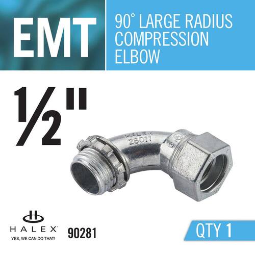 Electrical Metallic Tube (EMT) Large Radius Elbow 1/2 in. 90-Degree Male