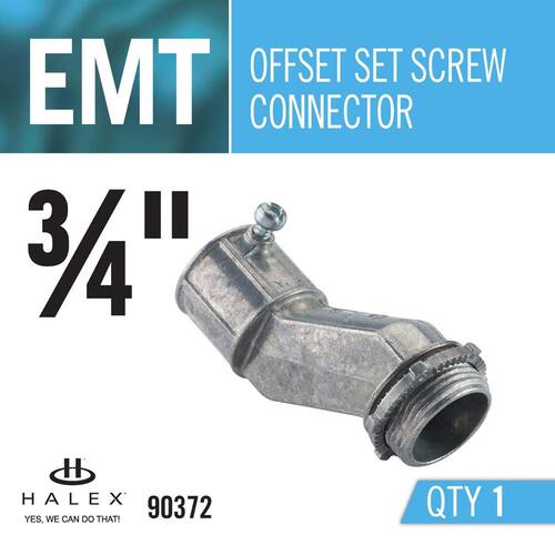 Electrical Metallic Tube (EMT) Offset Set-Screw Connector 3/4 in. Male