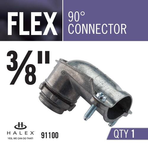 Flexible Metal Conduit (FMC) Connector 3/8 in. 90-Degree