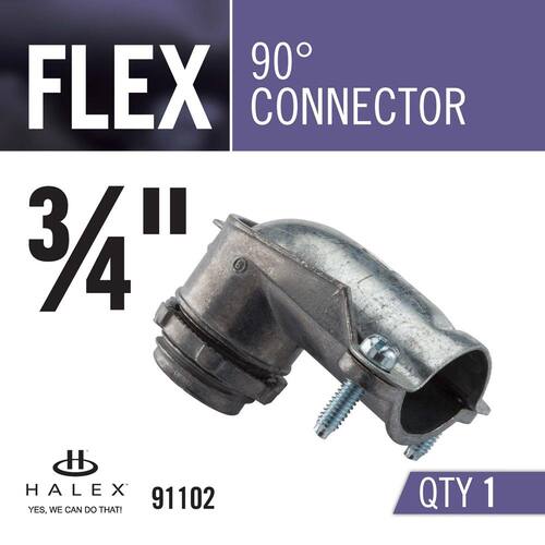 Flexible Metal Conduit (FMC) Connector 3/4 in. 90-Degree