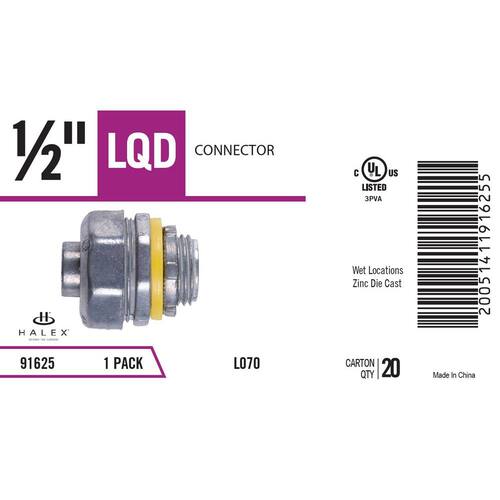 Liquid-Tight Connector 1/2 in. Male