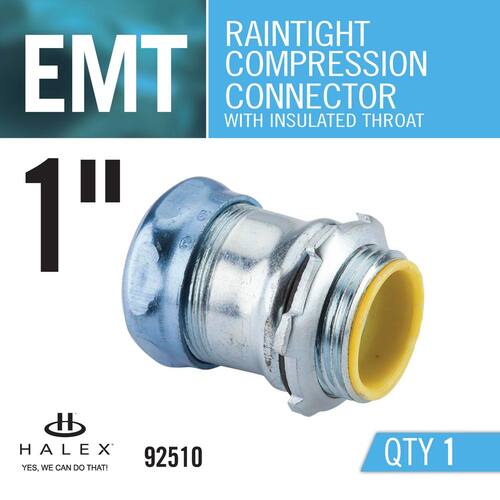 Electrical Metallic Tube (EMT) Insulated Rain Tight Connector 1 in.