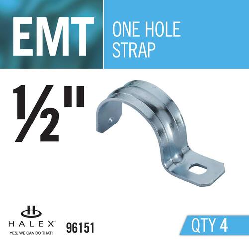 Standard Fitting Electrical Metallic Tube (EMT) Straps 1/2 in. 1-Hole (4-Pack)