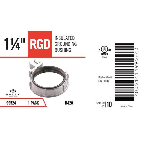 Standard Fitting Rigid Insulated Metallic Grounding Bushing 1-1/4 in.