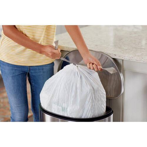 Trash Bags 13 Gallon White Fresh Scent Drawstring (50-Count)