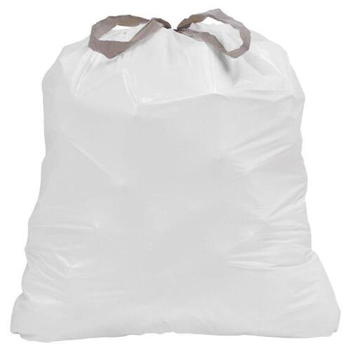 Kitchen and Compactor Drawstring Bags White 18 Gal. (30-Count)