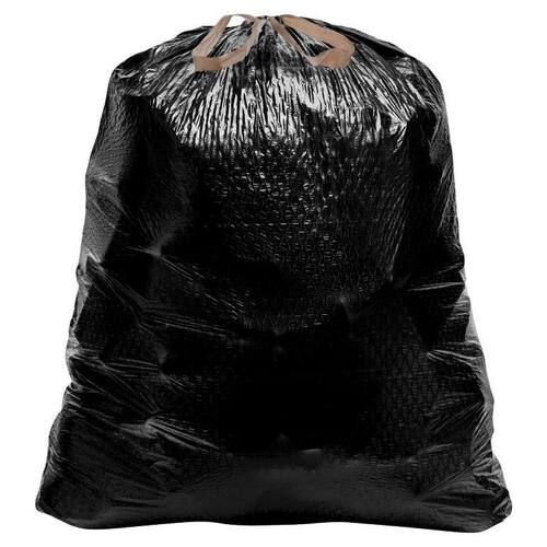 Trash Bags Heavy Duty Black Drawstring 33-39 Gal. For Outdoor and Yard Waste (50-Count)