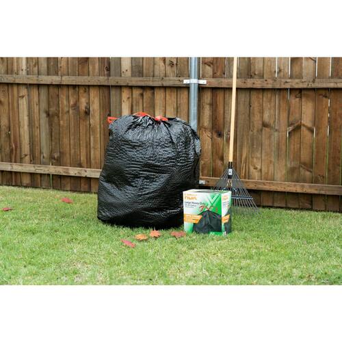 Trash Bags Heavy Duty Black Drawstring 33-39 Gal. For Outdoor and Yard Waste (50-Count)