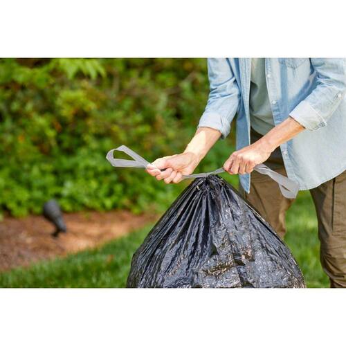 Trash Bags Heavy Duty Black Drawstring 33-39 Gal. For Outdoor and Yard Waste (50-Count)