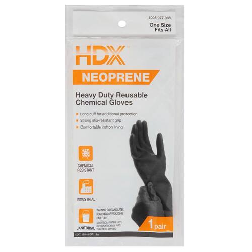 Neoprene Gloves Long Cuff Black (One Size Fits All)