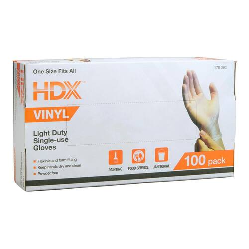 Disposable Vinyl Gloves 100-Count