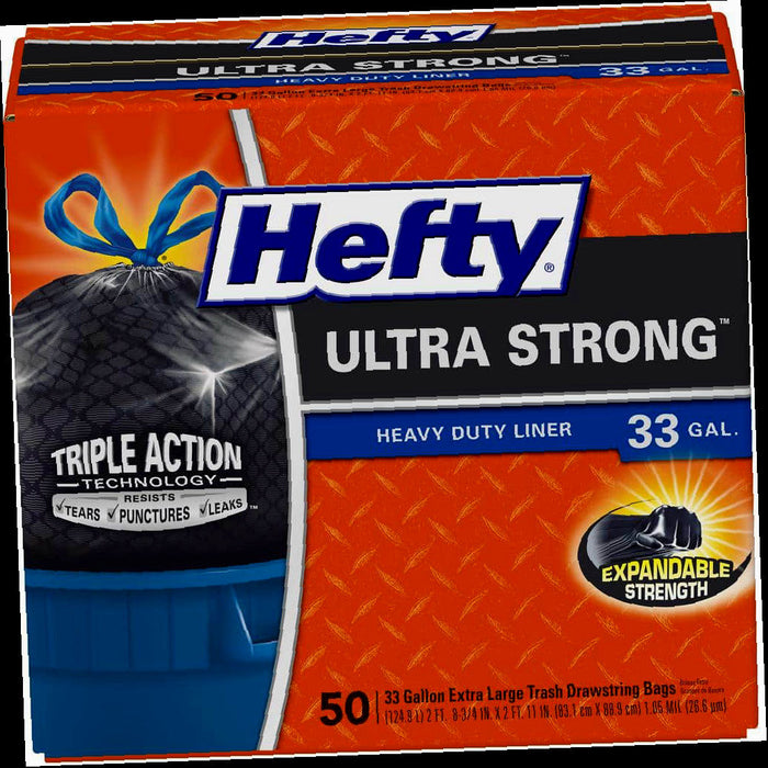 Trash Bags 33 Gal. Ultra Strong Draw String (50-Count)