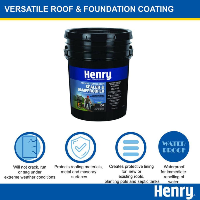 Roof Coating Asphalt 107 Emulsion Sealer and Dampproofer Black 0.9 gal. 2