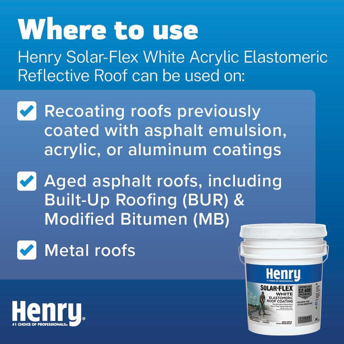 Roof Coating Acrylic 287 Elastomeric Reflective Solar-Flex White 4.75 gal. 3