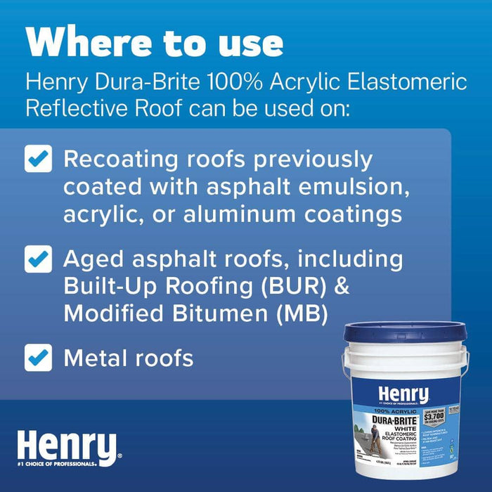 Roof Coating Acrylic 587 Elastomeric Reflective Dura-Brite White 0.9 gal. 3