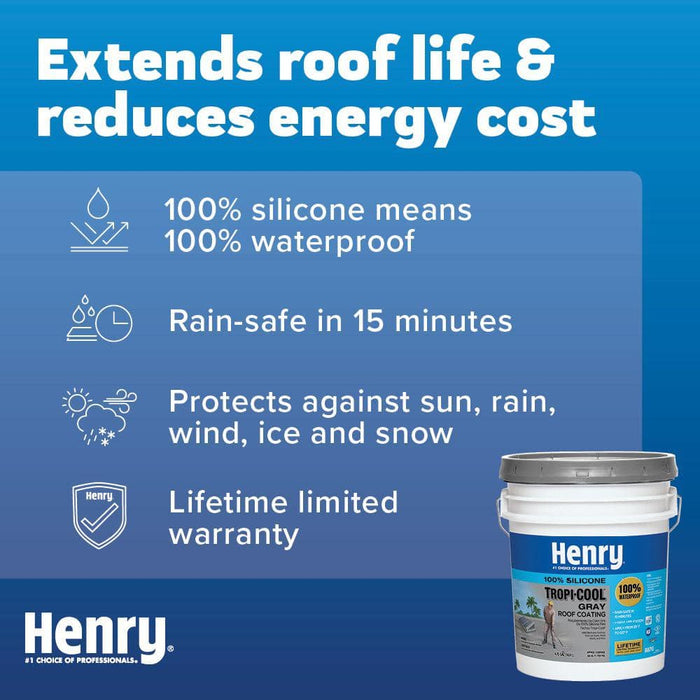 Roof Coating Silicone 887G Reflective Tropi-Cool Gray 4.75 gal. 2