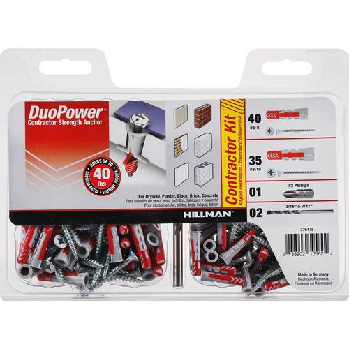 DuoPower Contractor-Strength Anchor Kit #6-8 and #8-10 x 1-3/16 in. (78-Pack)