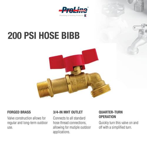 Brass Hose Bibb 1/2 in. MIP x MHT PSI-200