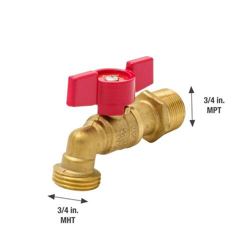 Brass Hose Bibb 3/4 in. MIP x MHT PSI-200