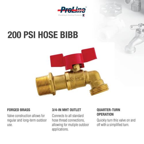 Brass Hose Bibb 3/4 in. MIP x MHT PSI-200