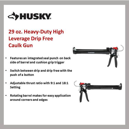 Caulk Gun, Heavy-Duty, High Leverage, Drip Free, 29 oz.