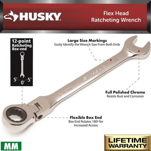 Flex Head Ratcheting Combination Wrench, 10 mm