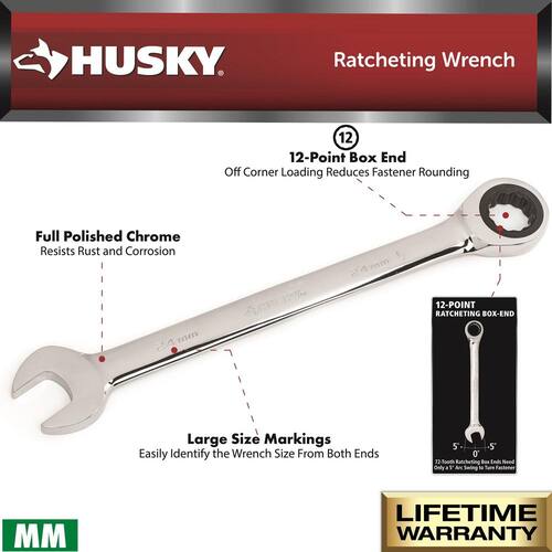 Ratcheting Combination Wrench, 10 mm 12-Point Metric